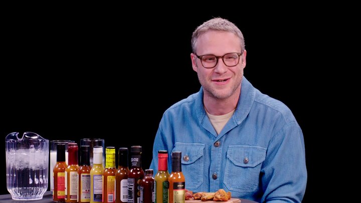 Seth Rogen Scorches His Tongue While Eating Spicy Wings
