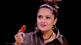 Salma Hayek Adopts Sean Evans While Eating Spicy Wings