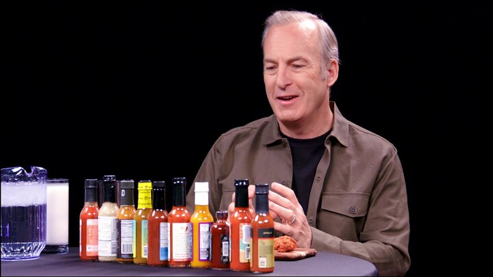 Bob Odenkirk Has a Fire in His Belly While Eating Spicy Wings