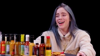 Billie Eilish Freaks Out While Eating Spicy Wings