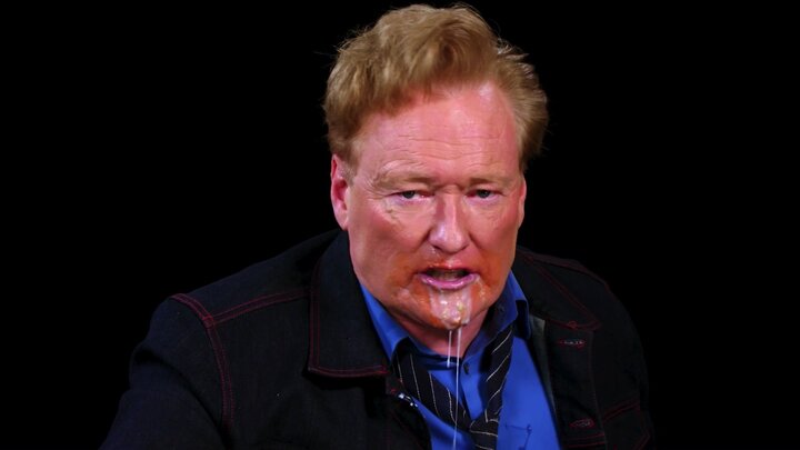 Conan OBrien Needs a Doctor While Eating Spicy Wings