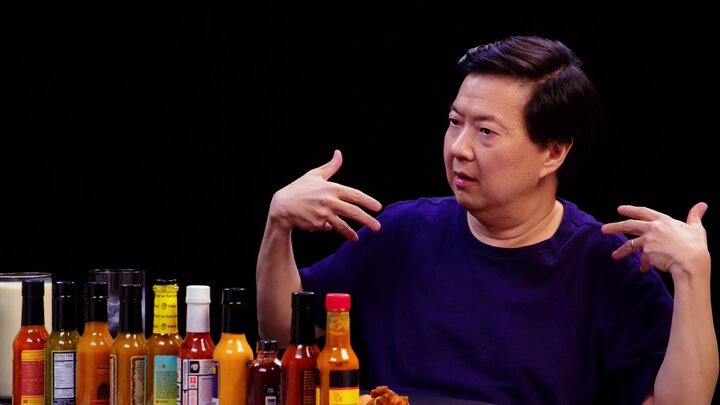 Ken Jeong Performs a Physical While Eating Spicy Wings