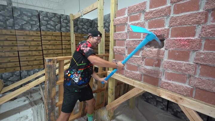 Extreme MINECRAFT 100 Layers Challenge! *Dirt vs. Cobblestone* / EXTREME Paintball Hide-and-Seek vs. MY WIFE Brianna!