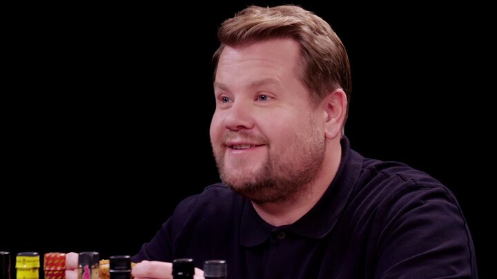 James Corden Experiences Mouth Karma While Eating Spicy Wings