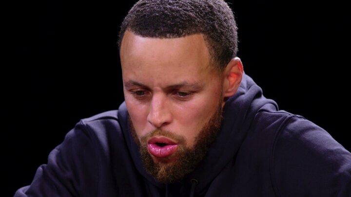 Stephen Curry Is on Fire While Eating Spicy Wings