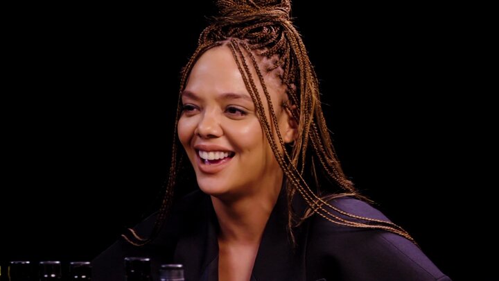 Tessa Thompson Feels Alive While Eating Spicy Wings