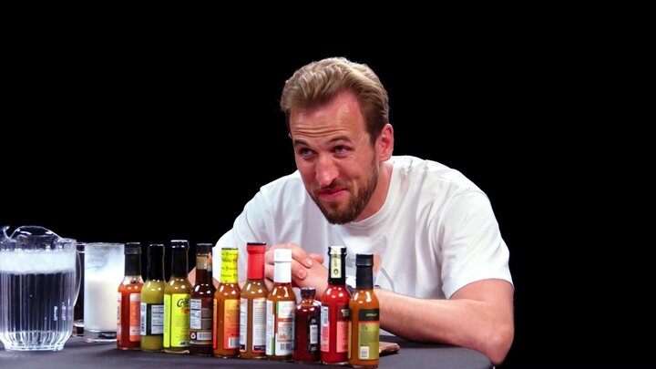Harry Kane Takes One for the Team While Eating Spicy Wings
