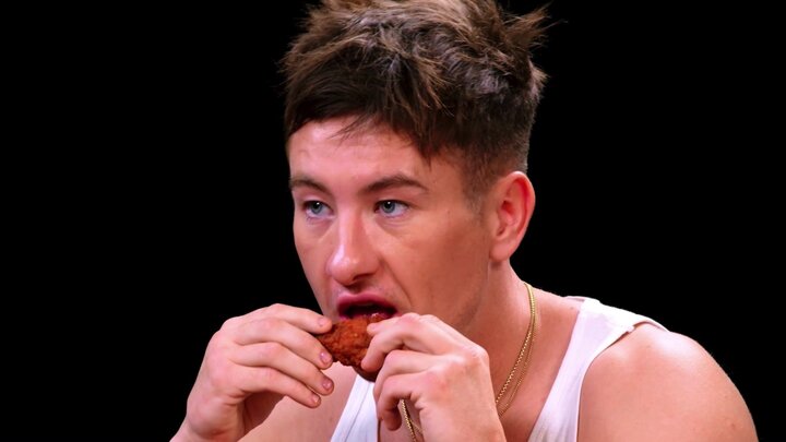 Barry Keoghan Plays Hard to Get While Eating Spicy Wings