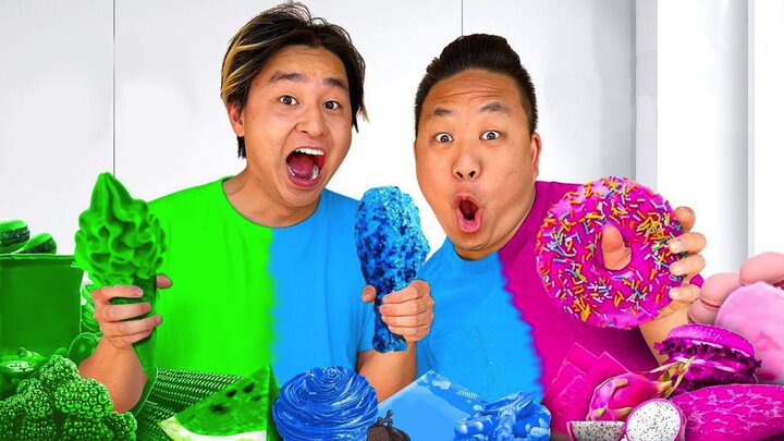 Eating Only One-Color Food and Epic City Hide-and-Seek