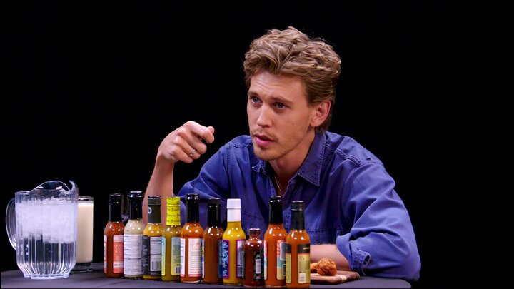 Austin Butler Searches for Comfort While Eating Spicy Wings