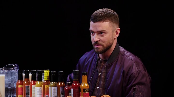 Justin Timberlake Cries a River While Eating Spicy Wings